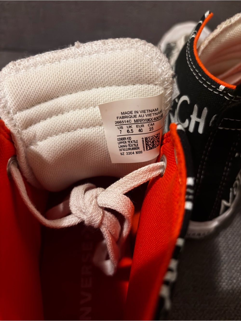 Converse Black & White 'Not A Chuck' High-Top Sneakers with Orange Lining - Picture 8 of 10